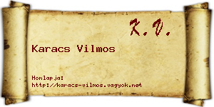 Karacs Vilmos névjegykártya