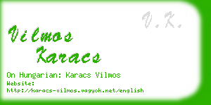 vilmos karacs business card